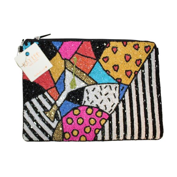 KAY LEE Multi Color Martini Beaded Crossbody Bag #KB4 - Picture 1 of 4